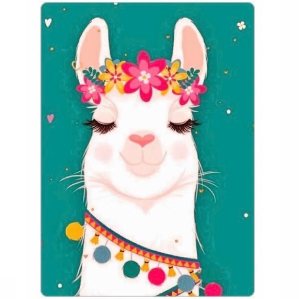Colorful Cartoon Llama Magnet - Picture 2 of 2